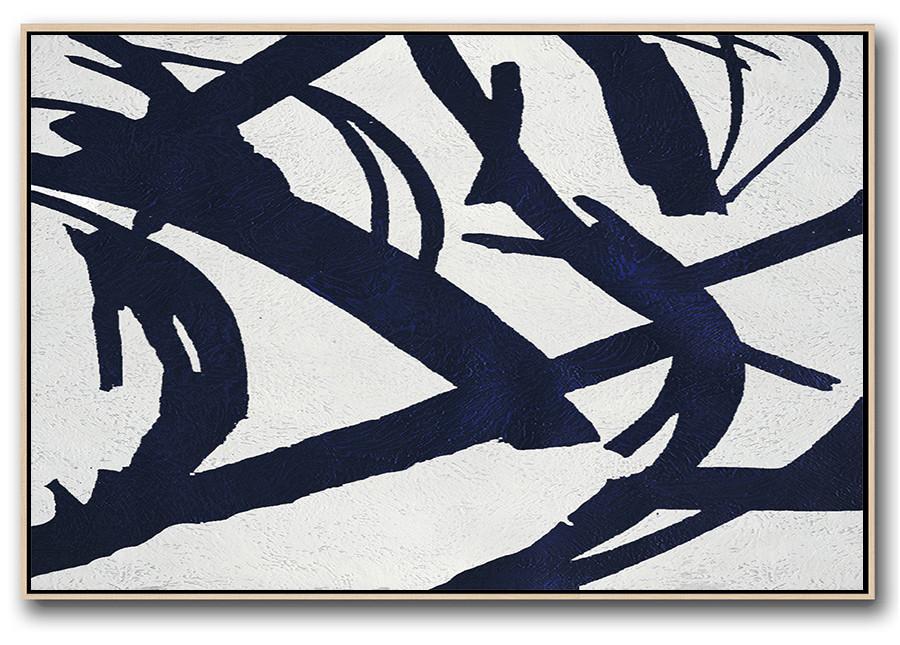 Horizontal Navy Minimalist Art #NV76C - Click Image to Close